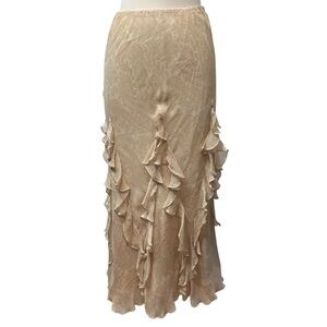 Lauren Ralph Lauren Silk Paisley Ruffled Maxi Skirt M